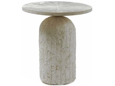 Oggetti Acadia 20" Round Stone Natural End Table OGG89ACAOTLWD