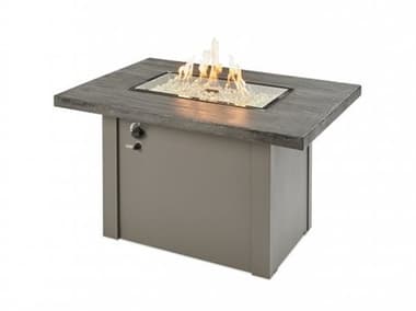 Outdoor Greatroom Havenwood Stone Grey Steel 44''W x 30''D Rectangular Gas Fire Pit Table OGHVGG1224K