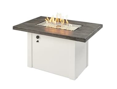 Outdoor Greatroom Havenwood Stone Grey Steel 44''W x 30''D Rectangular Gas Fire Pit Table OGHVGW1224K