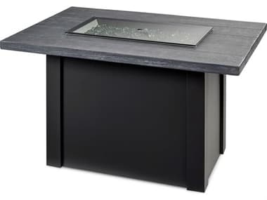 Outdoor Greatroom Havenwood Steel Luverne Black Rectangular Carbon Grey Everblend Top Gas Fire Pit Table OGHWGB1224K