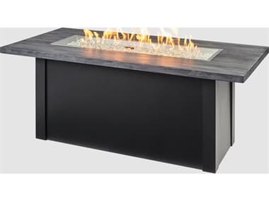 Outdoor Greatroom Havenwood Steel Luverne Black 62''W x 30''D Rectangular Carbon Grey Everblend Top Gas Fire Pit Table OGHWGB1242K