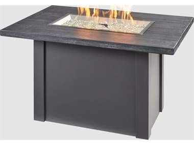 Outdoor Greatroom Havenwood Steel Graphite Grey 44''W x 30''D Rectangular Carbon Grey Everblend Top Gas Fire Pit Table OGHWGG1224K