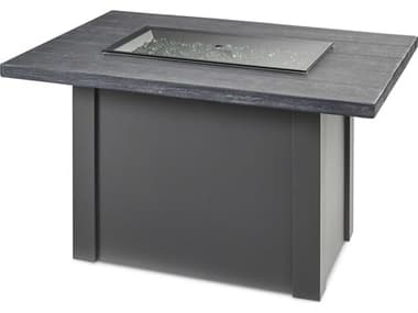 Outdoor Greatroom Havenwood Steel Graphite Grey Rectangular Carbon Grey Everblend Top Gas Fire Pit Table OGHWGG1224K