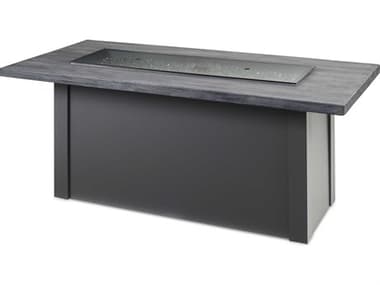 Outdoor Greatroom Havenwood Steel Graphite Grey Rectangular Carbon Grey Everblend Top Gas Fire Pit Table OGHWGG1242K