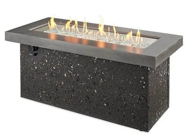Outdoor Greatroom Key Largo Concrete Polished Midnight Mist 48''W x 19''D Rectangular Natural Gas Fire Pit Table OGKL1242SDSING