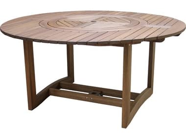 Outdoor Interiors Eucalyptus Lazy Susan Lrg. Round Dining Table, 60" Dia. OI20663