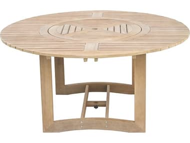 Outdoor Interiors Antique Wash Lazy Susan Lrg. Round Dining Table, 63" Dia. OI40663