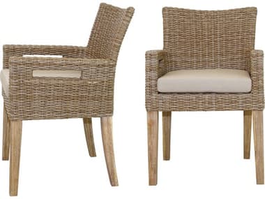 Outdoor Interiors Antique Wash Eucalyptus & Wheat Wicker Dining Chair (Price Includes Two) OI46520