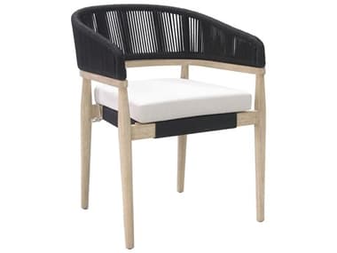 Outdoor Interiors Antique Wash Eucalyptus & Black Rope Stacking Dining Chair (Price Includes Two) OI46655