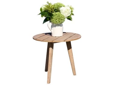 Outdoor Interiors Antique Wash Eucalyptus Accent Table, 20" Dia. OI47200