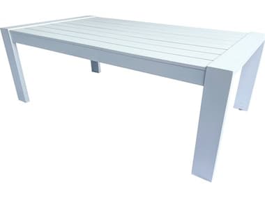 Outdoor Interiors Sienna White Aluminum Coffee Table, 47" x 25" OI71440