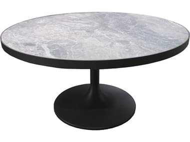 Outdoor Interiors Portofino Orobico Sintered Stone & Aluminum Coffee Table, 32" Dia. OI74285