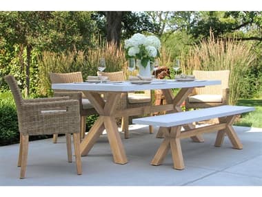 Outdoor Interiors Antique Wash Patio Dining Set OIANTIQUEWASHDININGSET10
