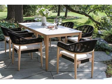 Outdoor Interiors Antique Wash Wood Patio Dining Set OIANTIQUEWASHDININGSET32