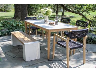 Outdoor Interiors Antique Wash Wood Patio Dining Set OIANTIQUEWASHDININGSET36