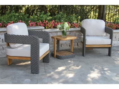 Outdoor Interiors Estate Wood Conversation Patio Lounge Set OIESTATELOUNGESET6
