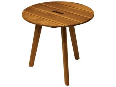 Outdoor Interiors Teak Accent Table w handle, 20" Dia. OITNA2000