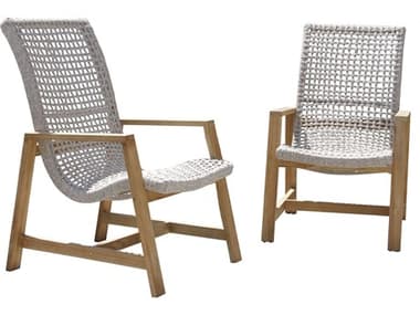 Outdoor Interiors Teak & Nautical Rope Lounger (Price Includes Two) OITNA2185