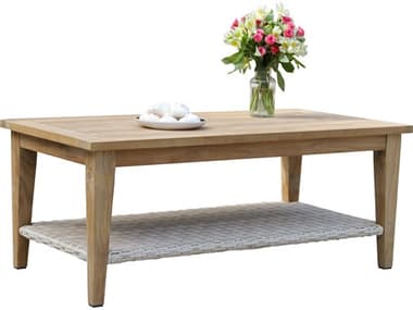 Outdoor Interiors Teak & Ash Wicker Coffee Table OITNA7850N