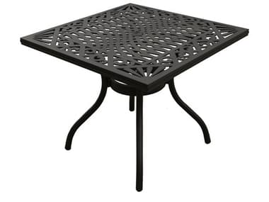 Oakland Living Ornate Aluminum Black 37'' Square Dining Table OL1050SQUARE37ORNATETABLELBK