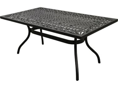 Oakland Living Aluminum Black 68'' Rectangle Dining Table OL1827RECTANGLE8ORNATETABLELBK