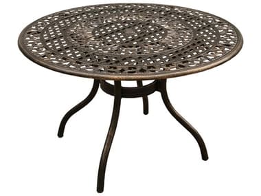 Oakland Living Mesh Ornate Bronze Cast Aluminum 49''Wide Round Dining Table OL2666ROUND48ORNATETABLEBZ