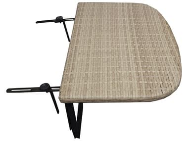 Oakland Living Tan Indoor and Foldable Wicker Balcony Table with Frame and Adjustable Clamps OL52BALCONYTABLETAN