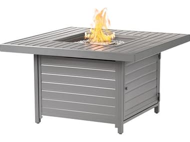 Oakland Living Square 42 in. x 42 in. Aluminum Propane Fire Pit Table with Glass Beads OLATHENSFPTGY