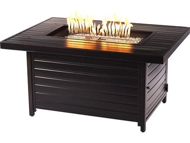 Oakland Living Rectangular 48 in. x 36 in. Aluminum Propane Fire Pit Table OLBERLINFPTAC