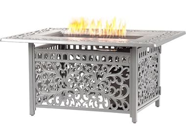 Oakland Living Rectangular 48 in. x 36 in. Aluminum Propane Fire Pit Table OLCABOSFPTGY