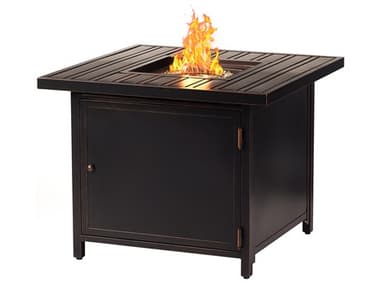 Oakland Living Square 32 in. x 32 in. Aluminum Propane Fire Pit Table with Glass Beads OLCHOLULAFPTAC