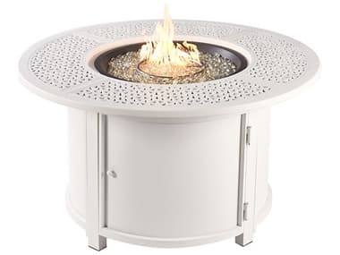 Oakland Living Round 44 in. x 44 in. Aluminum Propane Fire Pit Table with Glass Beads OLDUBAIFPTWT