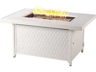 Oakland Living Rectangular 48 in. x 36 in. Aluminum Propane Fire Pit Table OLELKFPTWT