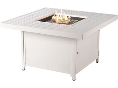 Oakland Living Square 42 in. x 42 in. Aluminum Propane Fire Pit Table with Glass Beads OLHANOIFPTWT
