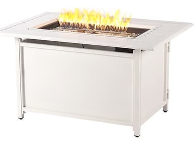 Oakland Living Rectangular 46 in. x 31 in. Aluminum Propane Fire Pit Table OLISTANBULFPTWT