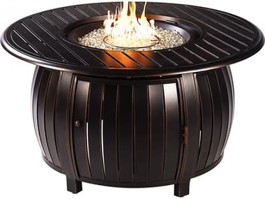 Oakland Living Aluminum 44 in. Round Propane Fire Table with Fire Beads OLITALYFPTAC