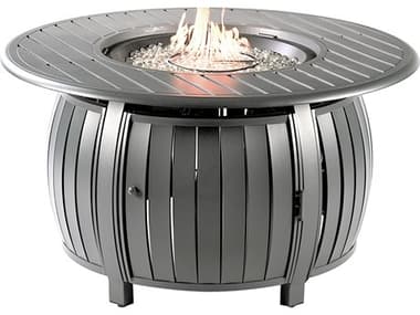 Oakland Living Round 44 in. x 44 in. Aluminum Propane Fire Pit Table with Glass Beads OLITALYFPTGY