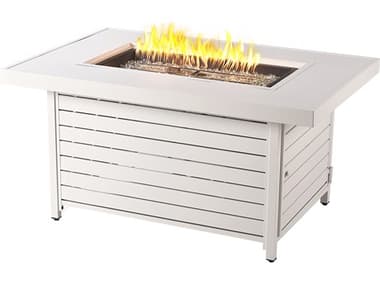 Oakland Living Rectangular 48 in. x 36 in. Aluminum Propane Fire Pit Table OLJAKARFPTWT