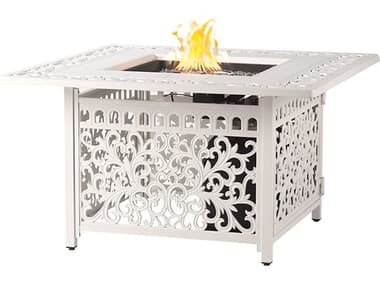 Oakland Living Square 42 in. x 42 in. Aluminum Propane Fire Pit Table with Glass Beads OLMAYANFPTWT