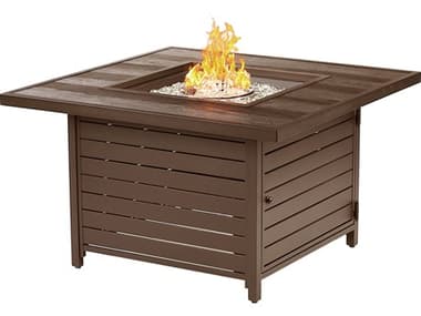 Oakland Living Square 42 in. x 42 in. Aluminum Propane Fire Pit Table with Glass Beads OLNORDICFPTBN