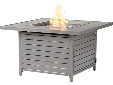Oakland Living Square 42 in. x 42 in. Aluminum Propane Fire Pit Table with Glass Beads OLNORDICFPTGY