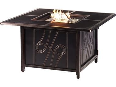 Oakland Living Aluminum 42 in. Square Propane Fire Table with Fire Beads OLREGISFPTAC