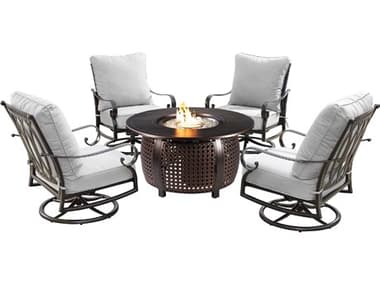 Oakland Living Aluminum 44'' Round Fire Table Set OLRICACLIFF5PCAC