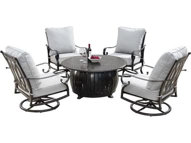Oakland Living Aluminum 44'' Round Fire Table Set OLRICAITALY5PCAC