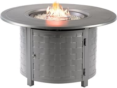 Oakland Living Round 44 in. x 44 in. Aluminum Propane Fire Pit Table with Glass Beads OLRICOFPTGY