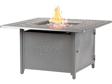 Oakland Living Square 42 in. x 42 in. Aluminum Propane Fire Pit Table with Glass Beads OLRONINFPTGY
