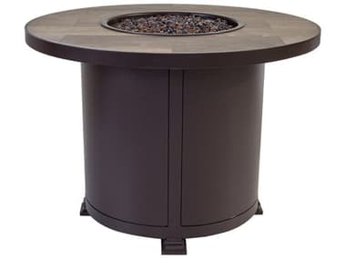 OW Lee Casual Fireside Santorini Wrought Iron 36'' Round Chat Height Fire Pit Table OW511036RDC
