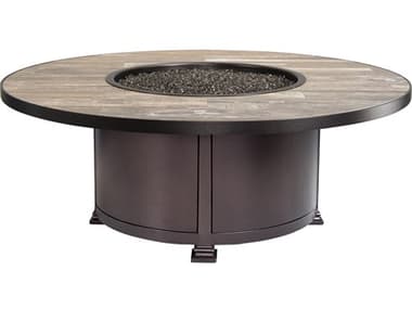 OW Lee Casual Fireside Santorini Wrought Iron 54'' Wide Round Occasional Height Fire Pit Table OW511054RDO