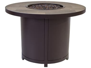 OW Lee Casual Fireside Elba Aluminum 36'' Round Chat Height Fire Pit Table OW512236RDC