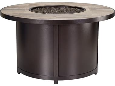 OW Lee Casual Fireside Elba Aluminum 42'' Round Chat Height Fire Pit Table OW512242RDC